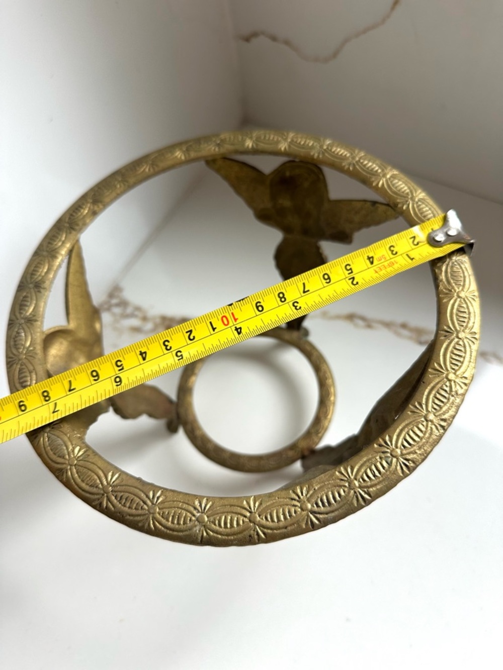Vintage Brass angel Cherub Plant Stand Putti Jardiniere Small Flower Pot Holder - Picture 5 of 5